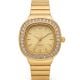 Handmade Stainless Steel 18K Gold Dial Ring Watch